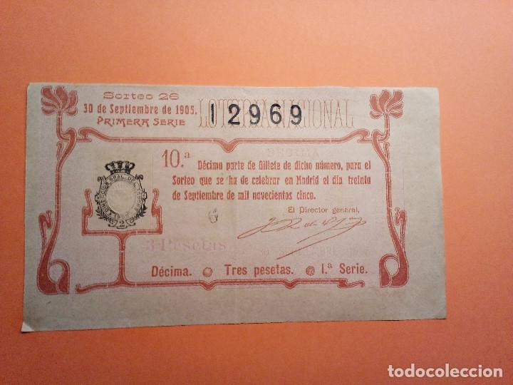 Nationale spanische Lotterie: Loteria Nacional 30 Septiembre 1905 Sorteo 26 N&uacute;m 12969