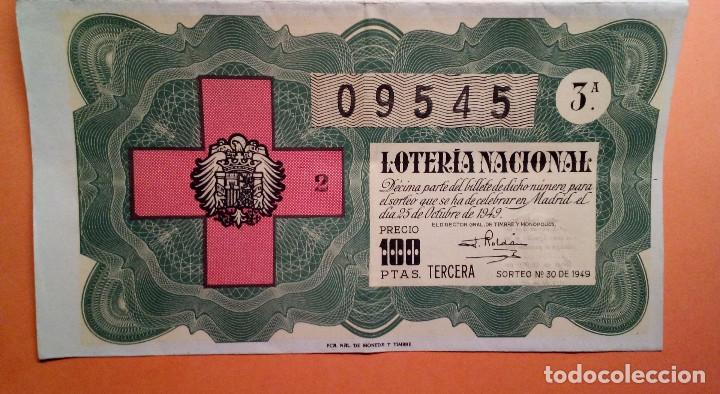 Nationale spanische Lotterie: Loteria Nacional 25 Octubre 1949 Sorteo 30 N&uacute;m 09545