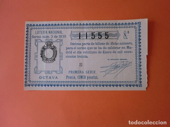 Nationale spanische Lotterie: Loteria Nacional 3 Enero 1930 Sorteo 3 N&uacute;m 11555