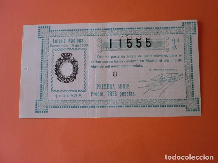 Nationale spanische Lotterie: Loteria Nacional 1 Abril 1930 Sorteo 10 N&uacute;m 11555