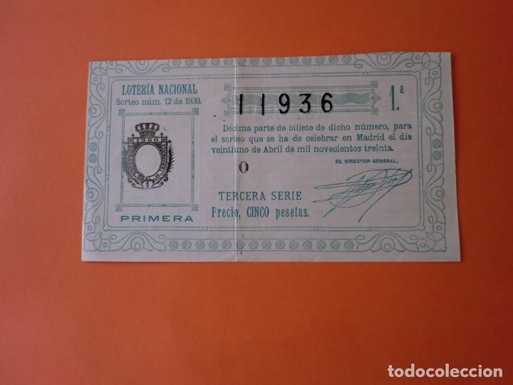 Nationale spanische Lotterie: Loteria Nacional 21 Abril 1930 Sorteo 12 N&uacute;m 11936