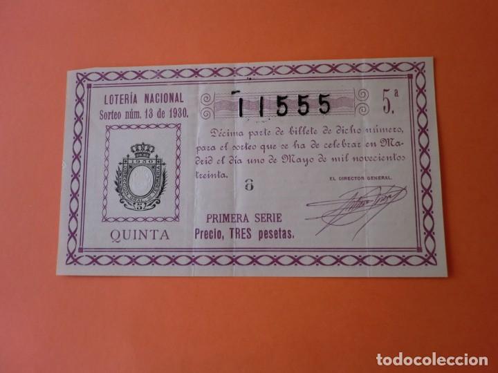 Nationale spanische Lotterie: Loteria Nacional 1 Mayo 1930 Sorteo 13 N&uacute;m 11555