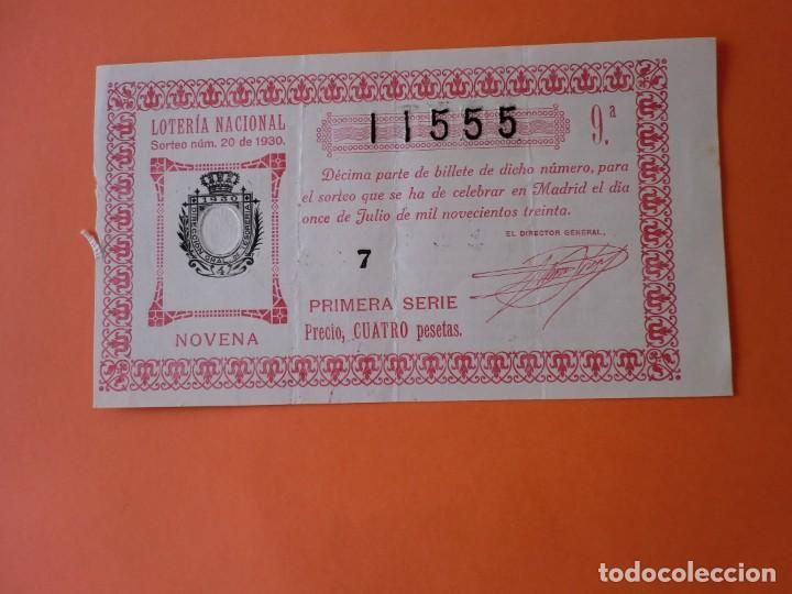 Nationale spanische Lotterie: Loteria Nacional 11 Julio 1930 Sorteo 20 N&uacute;m 11555
