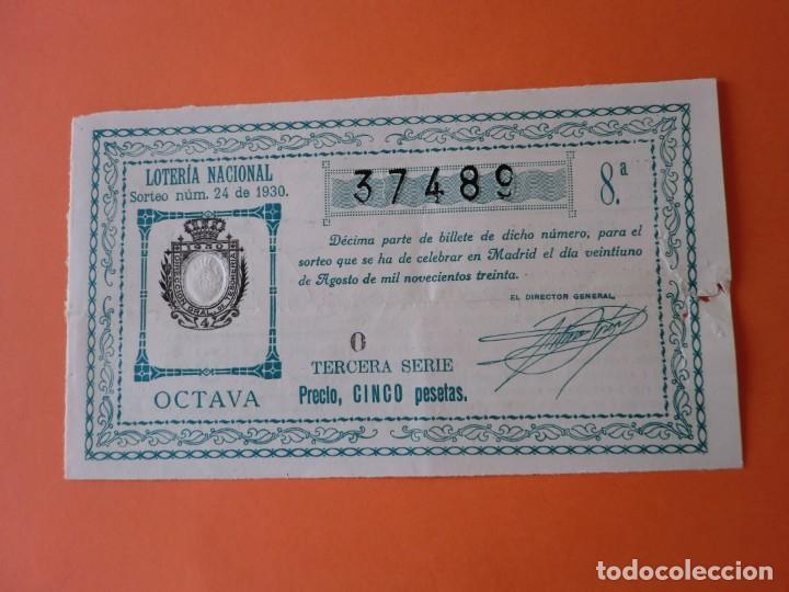Nationale spanische Lotterie: Loteria Nacional 21 Agosto 1930 Sorteo 24 N&uacute;m 37489