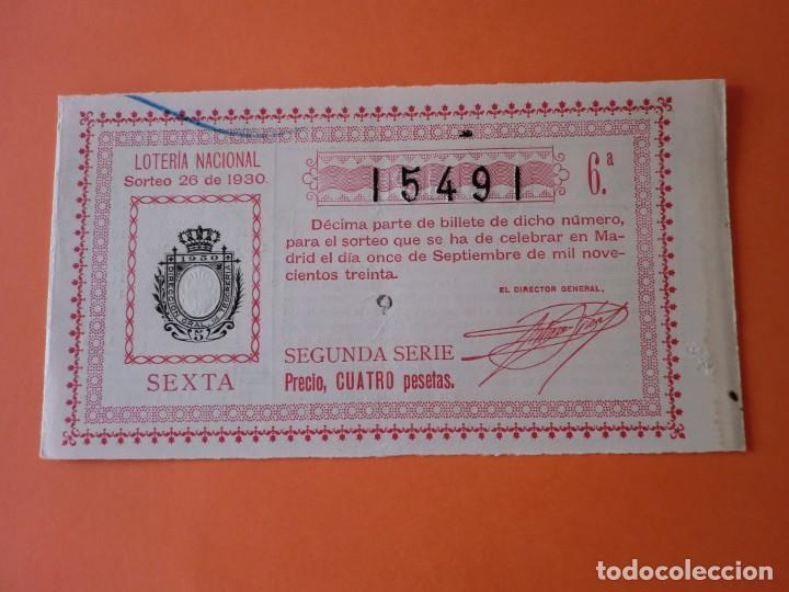 Nationale spanische Lotterie: Loteria Nacional 11 Septiembre 1930 Sorteo 26 N&uacute;m 15491