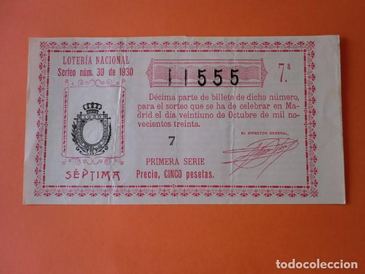 Nationale spanische Lotterie: Loteria Nacional 21 Octubre 1930 Sorteo 30 N&uacute;m 11555