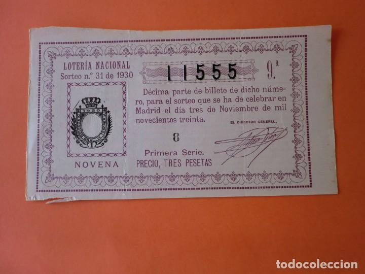 Nationale spanische Lotterie: Loteria Nacional 3 Noviembre 1930 Sorteo 31 N&uacute;m 11555