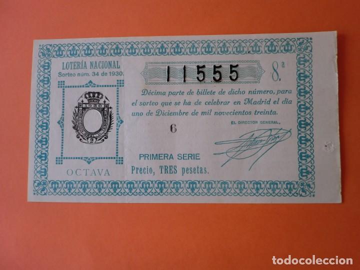 Nationale spanische Lotterie: Loteria Nacional 1 Diciembre 1930 Sorteo 34 N&uacute;m 11555