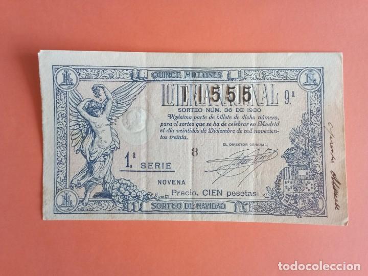 Nationale spanische Lotterie: Loteria Nacional 22 Diciembre 1930 Sorteo 36 N&uacute;m 11555
