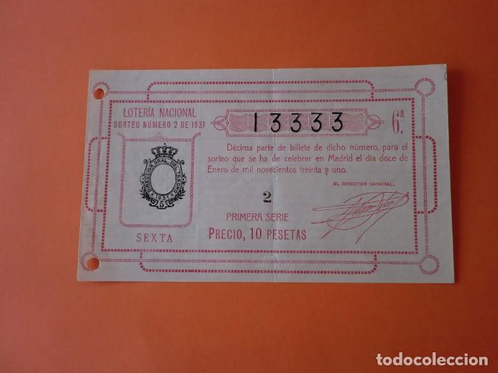 Nationale spanische Lotterie: Loteria Nacional 12 Enero 1931 Sorteo 2 N&uacute;m 13333