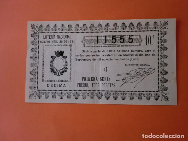 Nationale spanische Lotterie: Loteria Nacional 1 Septiembre 1931 Sorteo 25 N&uacute;m 11555
