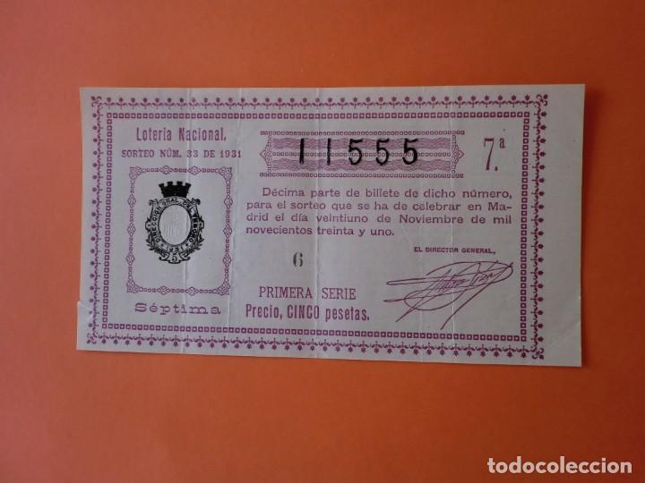 Nationale spanische Lotterie: Loteria Nacional 21 Noviembre 1931 Sorteo 33 N&uacute;m 11555
