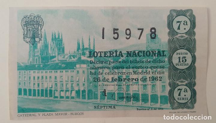 Loter&iacute;a Nacional: Loter&iacute;a Nacional a&ntilde;o 1962, sorteo 6
