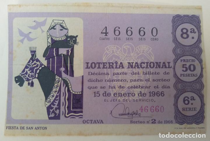 National Spanish Lottery: Loteria Nacional. D&eacute;cimo a&ntilde;o 1966, sorteo n&ordm; 2