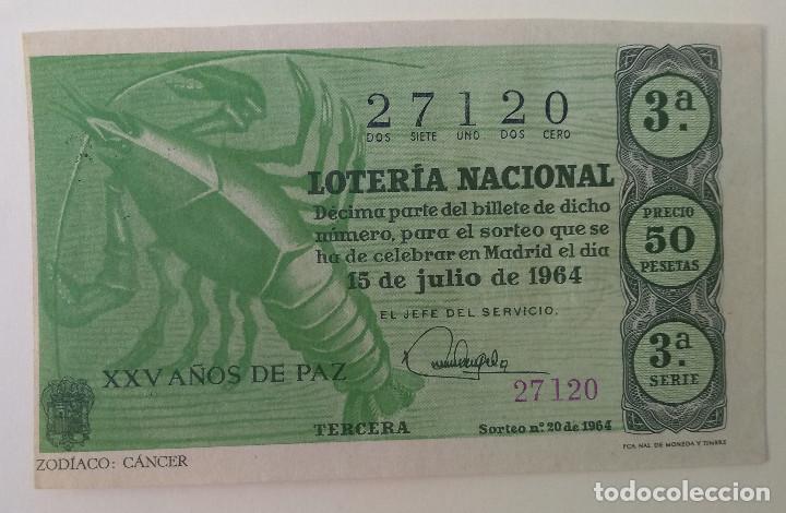 Loter&iacute;a Nacional: Loteria Nacional 1964. Sorteo 20
