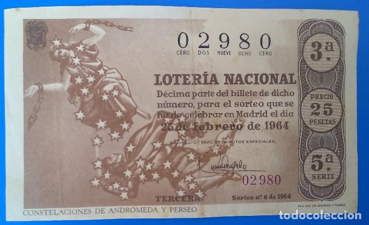 Loter&iacute;a Nacional: Loter&iacute;a Nacional a&ntilde;o 1964, sorteo 6