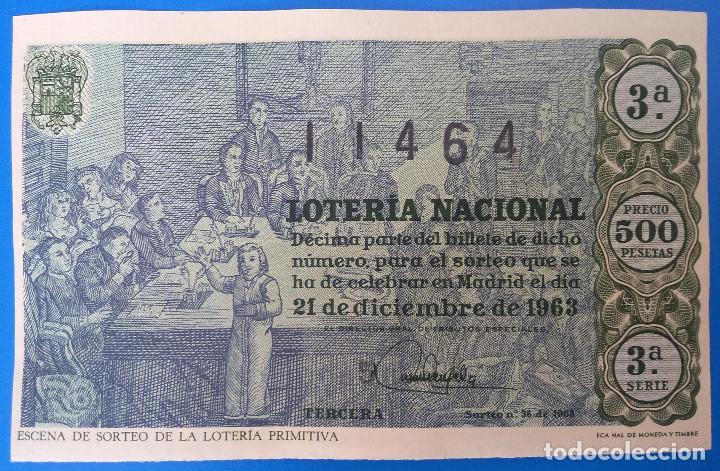 Loter&iacute;a Nacional: Loter&iacute;a Nacional a&ntilde;o 1963, sorteo 36