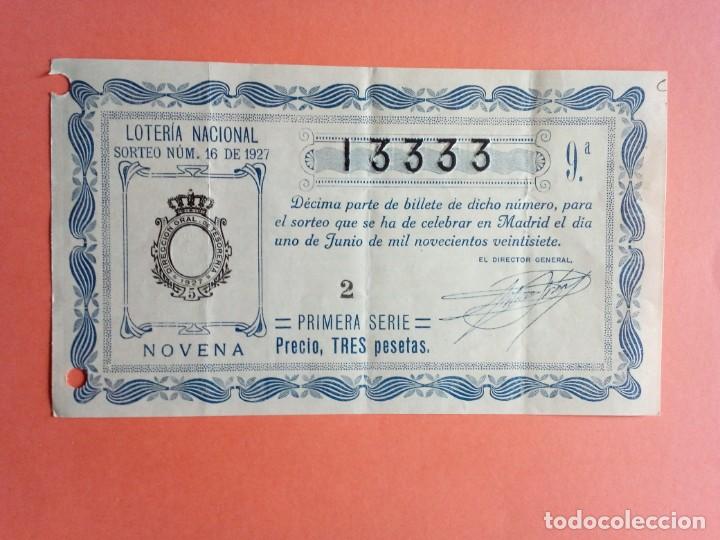 Lotaria Nacional: Loteria Nacional 1 Junio 1927 Sorteo 16 N&uacute;m 13333