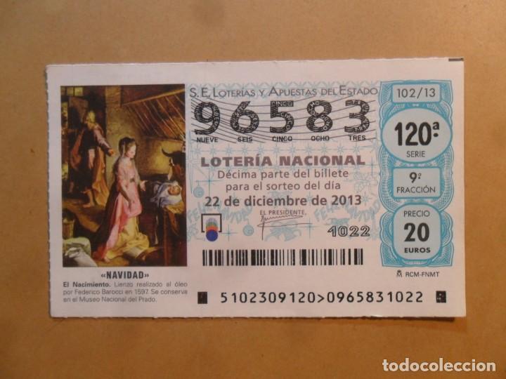 Loter&iacute;a Nacional: DECIMO N&ordm; 96583 - 22 DICIEMBRE 2013 - 102/13 - NAVIDAD - EL NACIMIENTO, MUSEO DEL PRADO