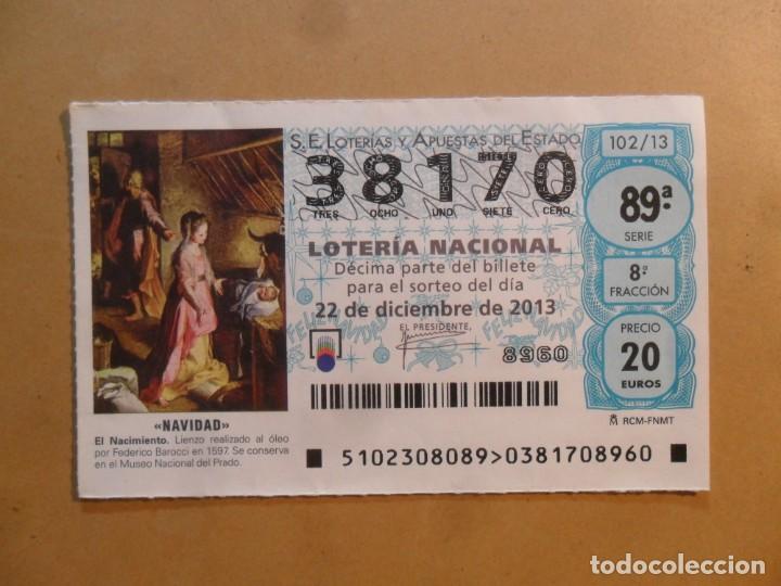 Loter&iacute;a Nacional: DECIMO N&ordm; 38170 - 22 DICIEMBRE 2013 - 102/13 - NAVIDAD - EL NACIMIENTO, MUSEO DEL PRADO