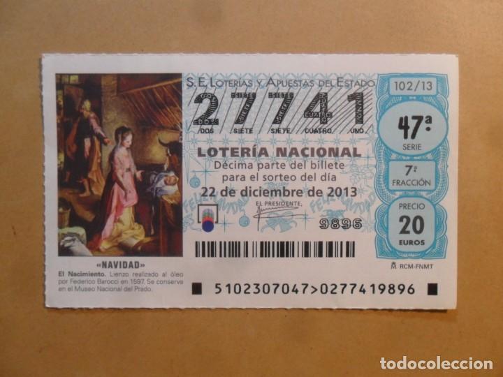 Loter&iacute;a Nacional: DECIMO N&ordm; 27741 - 22 DICIEMBRE 2013 - 102/13 - NAVIDAD - EL NACIMIENTO, MUSEO DEL PRADO