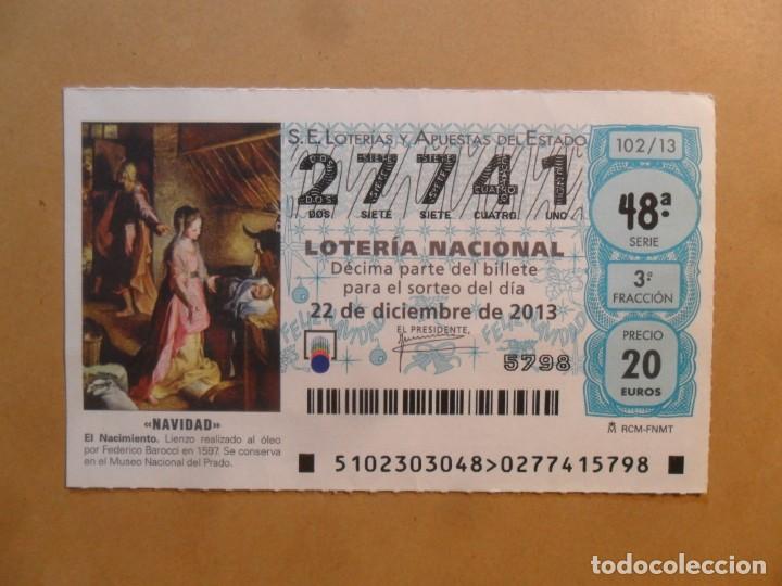 Loter&iacute;a Nacional: DECIMO N&ordm; 27741 - 22 DICIEMBRE 2013 - 102/13 - NAVIDAD - EL NACIMIENTO, MUSEO DEL PRADO
