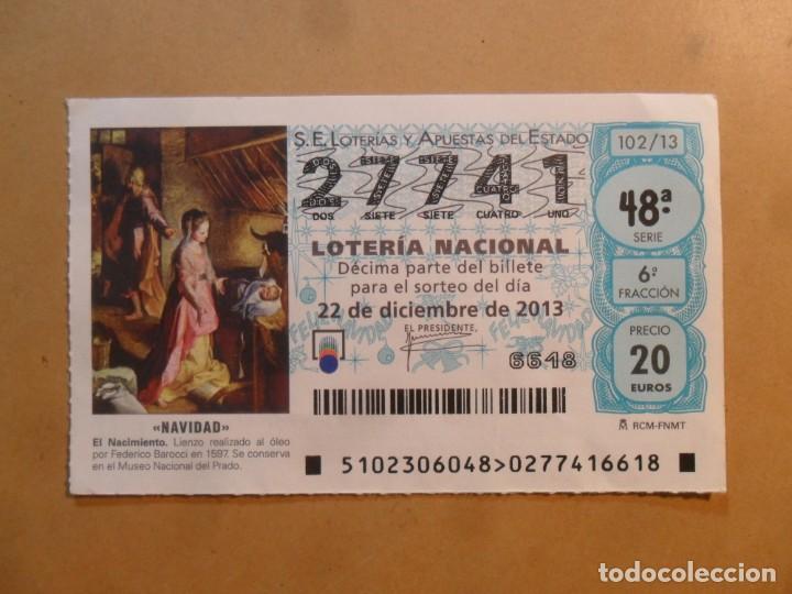 Loter&iacute;a Nacional: DECIMO N&ordm; 27741 - 22 DICIEMBRE 2013 - 102/13 - NAVIDAD - EL NACIMIENTO, MUSEO DEL PRADO