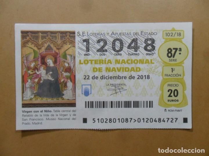 Loter&iacute;a Nacional: DECIMO N&ordm; 12048 - 22 DICIEMBRE 2018 - 102/18 - VIRGEN CON EL NI&Ntilde;O - MUSEO DEL PRADO