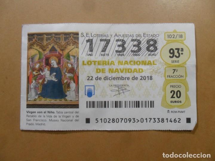 Loter&iacute;a Nacional: DECIMO N&ordm; 17338 - 22 DICIEMBRE 2018 - 102/18 - VIRGEN CON EL NI&Ntilde;O - MUSEO DEL PRADO