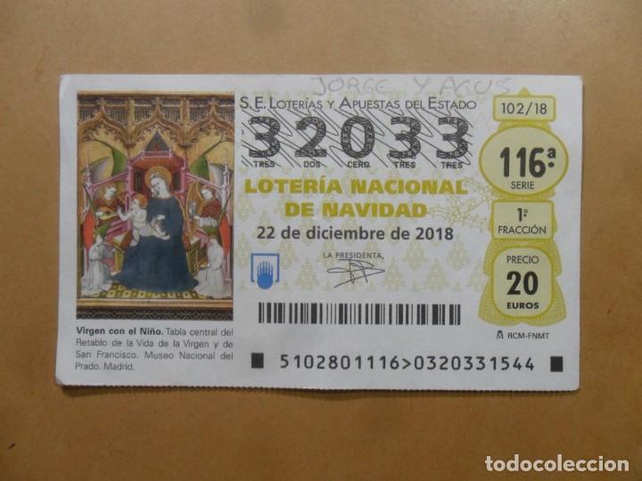 Loter&iacute;a nacional: DECIMO N&ordm; 32033 - 22 DICIEMBRE 2018 - 102/18 - VIRGEN CON EL NI&Ntilde;O - MUSEO DEL PRADO