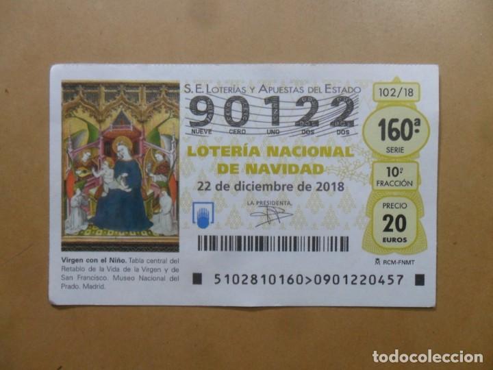 Loter&iacute;a Nacional: DECIMO N&ordm; 90122 - 22 DICIEMBRE 2018 - 102/18 - VIRGEN CON EL NI&Ntilde;O - MUSEO DEL PRADO