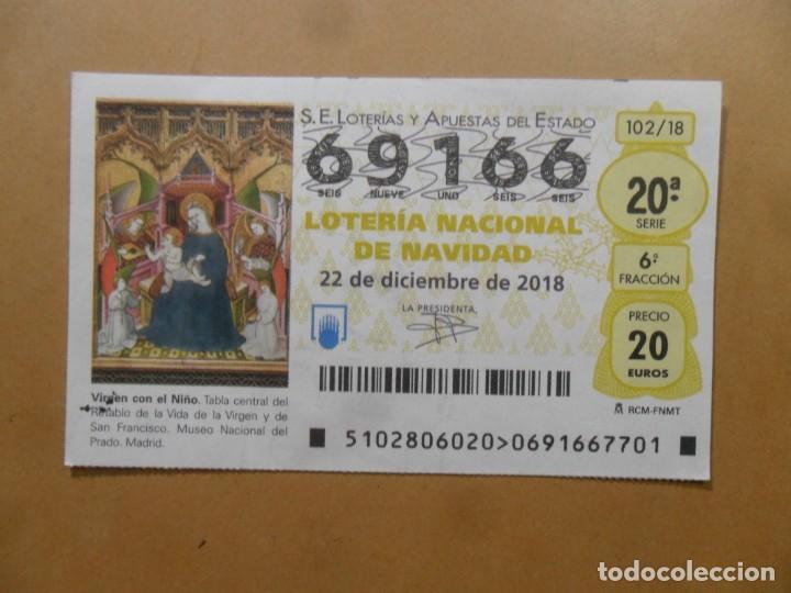 Loter&iacute;a Nacional: DECIMO N&ordm; 69166 - 22 DICIEMBRE 2018 - 102/18 - VIRGEN CON EL NI&Ntilde;O - MUSEO DEL PRADO