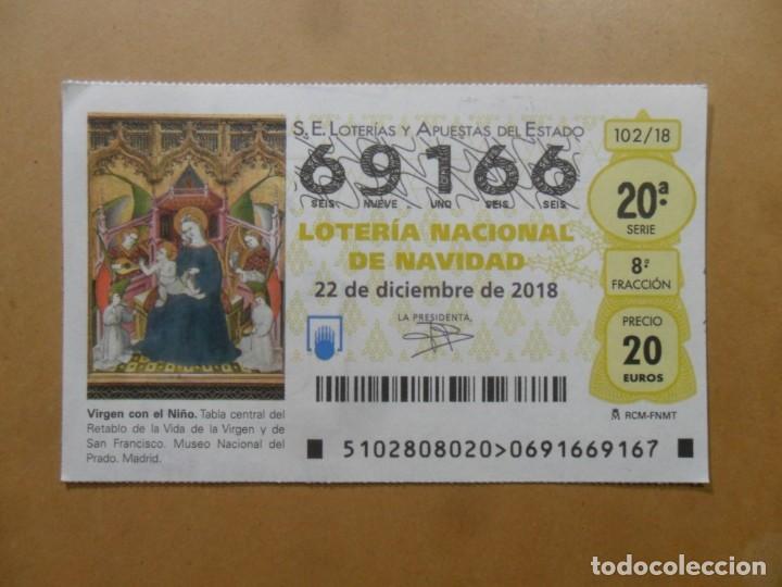 Loter&iacute;a Nacional: DECIMO N&ordm; 69166 - 22 DICIEMBRE 2018 - 102/18 - VIRGEN CON EL NI&Ntilde;O - MUSEO DEL PRADO
