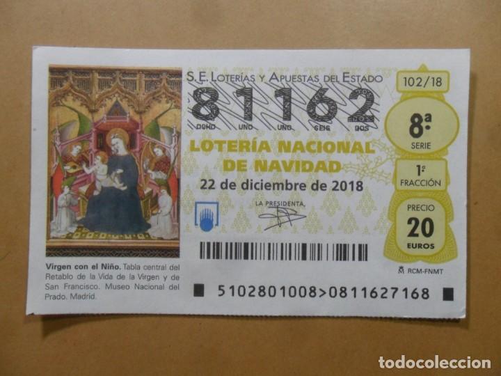 Loter&iacute;a Nacional: DECIMO N&ordm; 69166 - 22 DICIEMBRE 2018 - 102/18 - VIRGEN CON EL NI&Ntilde;O - MUSEO DEL PRADO