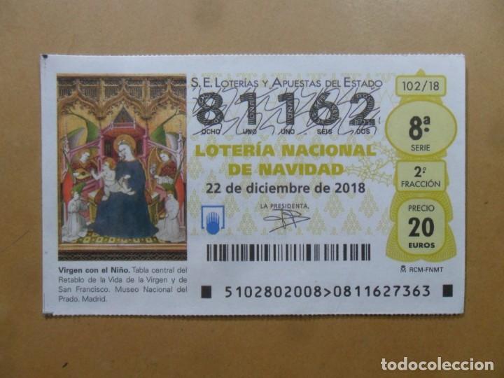 Loter&iacute;a Nacional: DECIMO N&ordm; 81162 - 22 DICIEMBRE 2018 - 102/18 - VIRGEN CON EL NI&Ntilde;O - MUSEO DEL PRADO