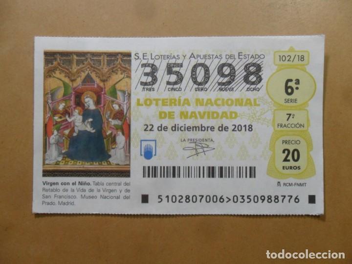 Loter&iacute;a Nacional: DECIMO N&ordm; 35098 - 22 DICIEMBRE 2018 - 102/18 - VIRGEN CON EL NI&Ntilde;O - MUSEO DEL PRADO