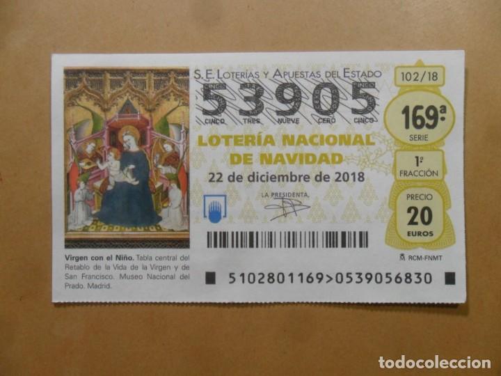Loter&iacute;a Nacional: DECIMO N&ordm; 53905 - 22 DICIEMBRE 2018 - 102/18 - VIRGEN CON EL NI&Ntilde;O - MUSEO DEL PRADO