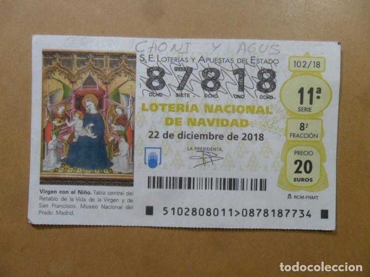 Loter&iacute;a Nacional: DECIMO N&ordm; 87818 - 22 DICIEMBRE 2018 - 102/18 - VIRGEN CON EL NI&Ntilde;O - MUSEO DEL PRADO