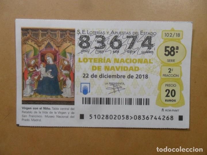 Loter&iacute;a Nacional: DECIMO N&ordm; 83674 - 22 DICIEMBRE 2018 - 102/18 - VIRGEN CON EL NI&Ntilde;O - MUSEO DEL PRADO