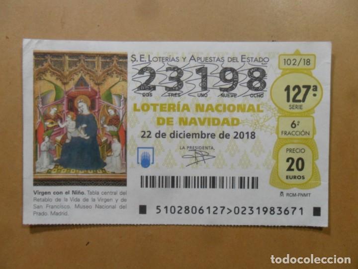 Loter&iacute;a Nacional: DECIMO N&ordm; 23198 - 22 DICIEMBRE 2018 - 102/18 - VIRGEN CON EL NI&Ntilde;O - MUSEO DEL PRADO