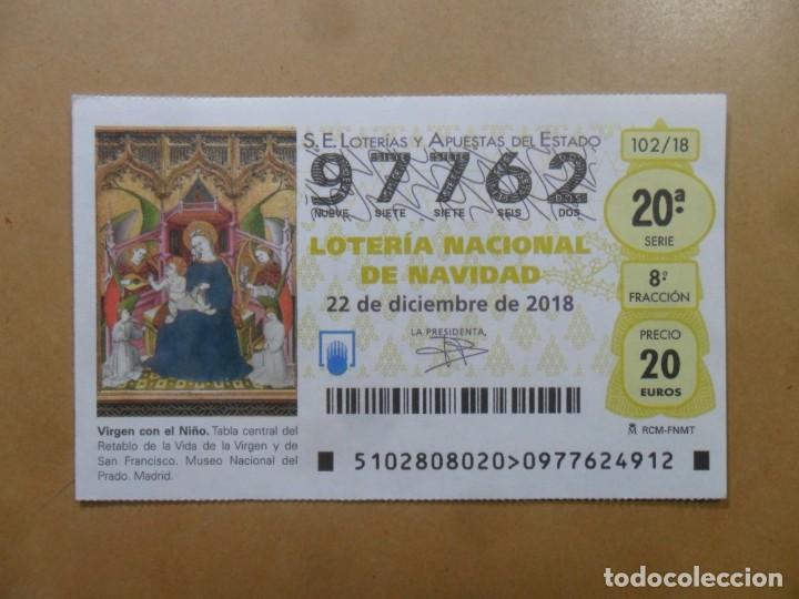Loter&iacute;a Nacional: DECIMO N&ordm; 97762 - 22 DICIEMBRE 2018 - 102/18 - VIRGEN CON EL NI&Ntilde;O - MUSEO DEL PRADO