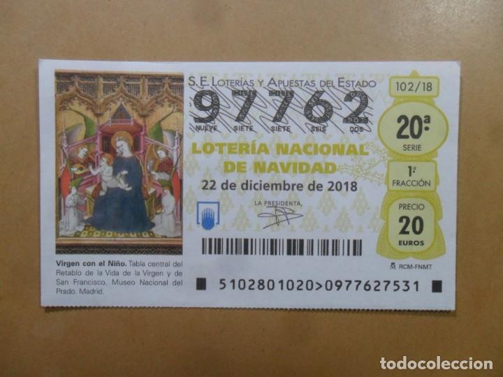 Loter&iacute;a Nacional: DECIMO N&ordm; 97762 - 22 DICIEMBRE 2018 - 102/18 - VIRGEN CON EL NI&Ntilde;O - MUSEO DEL PRADO
