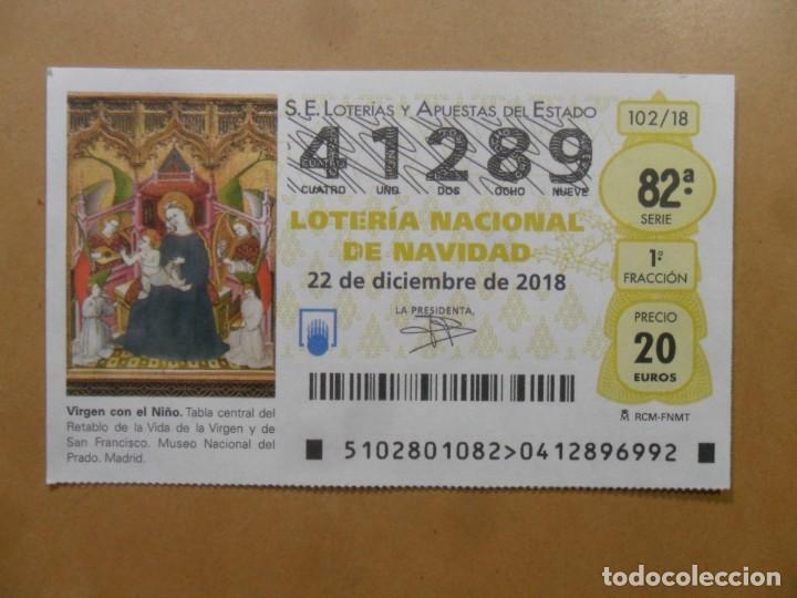Loter&iacute;a Nacional: DECIMO N&ordm; 41289 - 22 DICIEMBRE 2018 - 102/18 - VIRGEN CON EL NI&Ntilde;O - MUSEO DEL PRADO