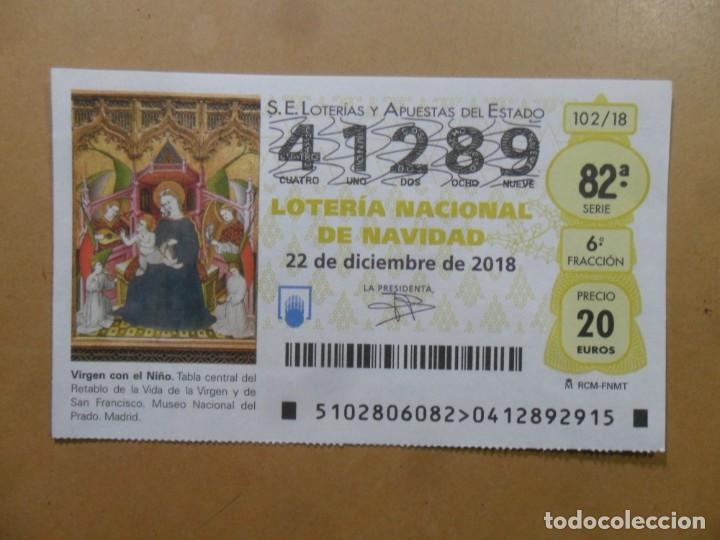 Loter&iacute;a Nacional: DECIMO N&ordm; 41289 - 22 DICIEMBRE 2018 - 102/18 - VIRGEN CON EL NI&Ntilde;O - MUSEO DEL PRADO