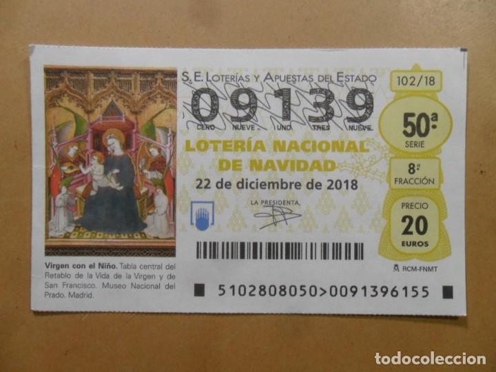Loter&iacute;a Nacional: DECIMO N&ordm; 09139 - 22 DICIEMBRE 2018 - 102/18 - VIRGEN CON EL NI&Ntilde;O - MUSEO DEL PRADO