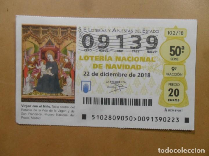 Loter&iacute;a Nacional: DECIMO N&ordm; 09139 - 22 DICIEMBRE 2018 - 102/18 - VIRGEN CON EL NI&Ntilde;O - MUSEO DEL PRADO
