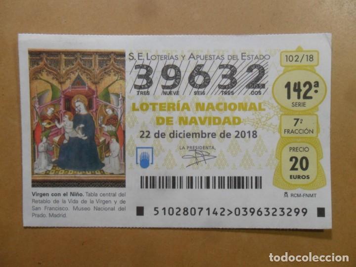 Loter&iacute;a Nacional: DECIMO N&ordm; 39632 - 22 DICIEMBRE 2018 - 102/18 - VIRGEN CON EL NI&Ntilde;O - MUSEO DEL PRADO