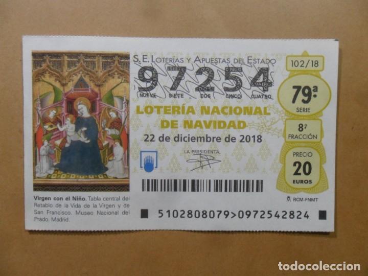 Loter&iacute;a Nacional: DECIMO N&ordm; 97254 - 22 DICIEMBRE 2018 - 102/18 - VIRGEN CON EL NI&Ntilde;O - MUSEO DEL PRADO