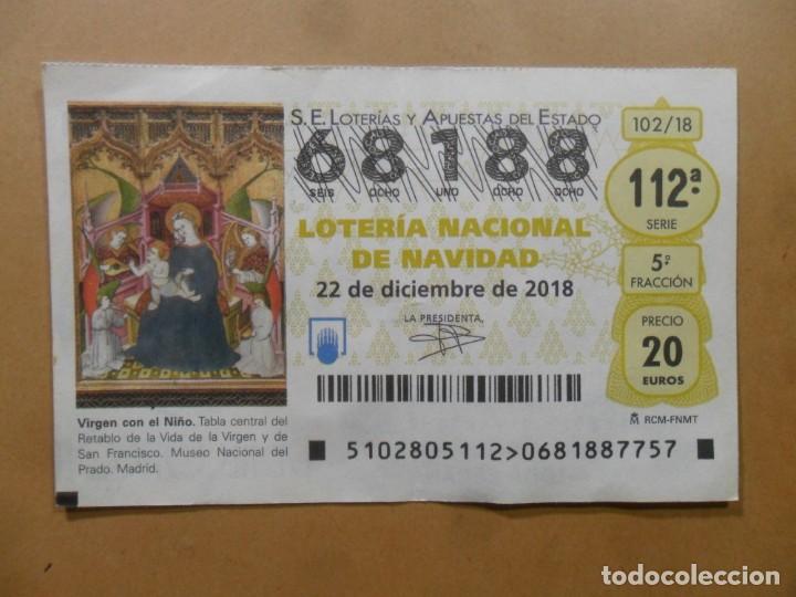 Loter&iacute;a Nacional: DECIMO N&ordm; 68188 - 22 DICIEMBRE 2018 - 102/18 - VIRGEN CON EL NI&Ntilde;O - MUSEO DEL PRADO