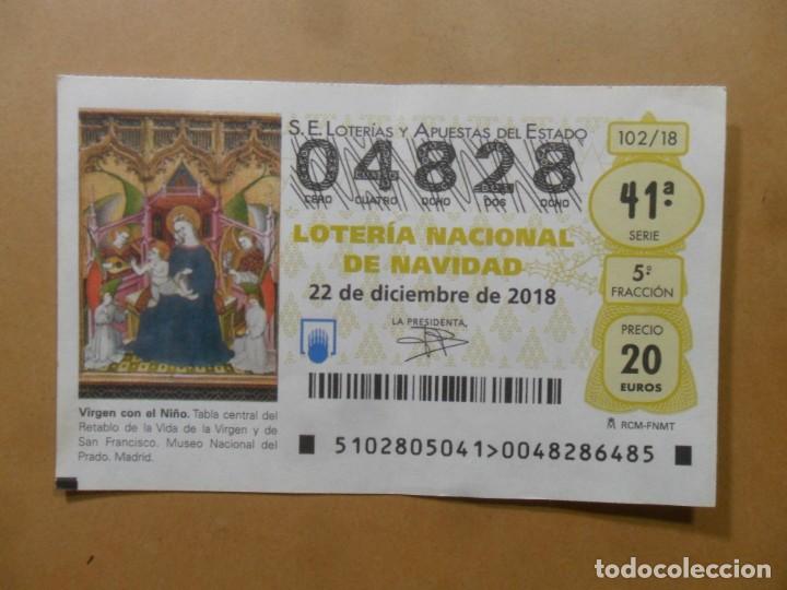 Loter&iacute;a Nacional: DECIMO N&ordm; 04828 - 22 DICIEMBRE 2018 - 102/18 - VIRGEN CON EL NI&Ntilde;O - MUSEO DEL PRADO